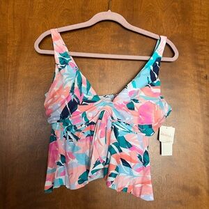 Women's Tropical Print Bathing Suit Top